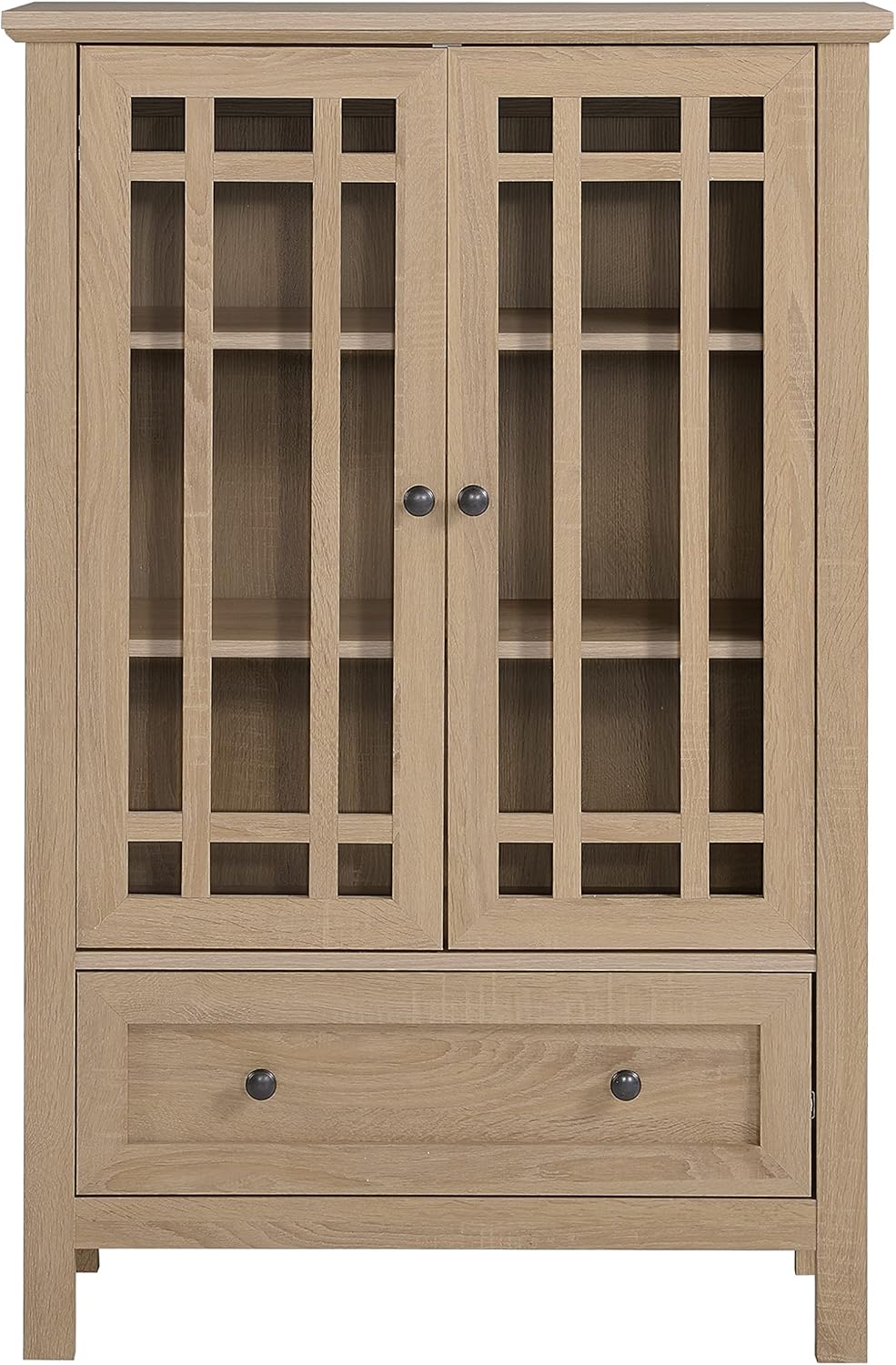 Legacy Home Accent Cabinet, Glass Cabinet, 2 Door and 1 Drawer Storage Cabinet 147
