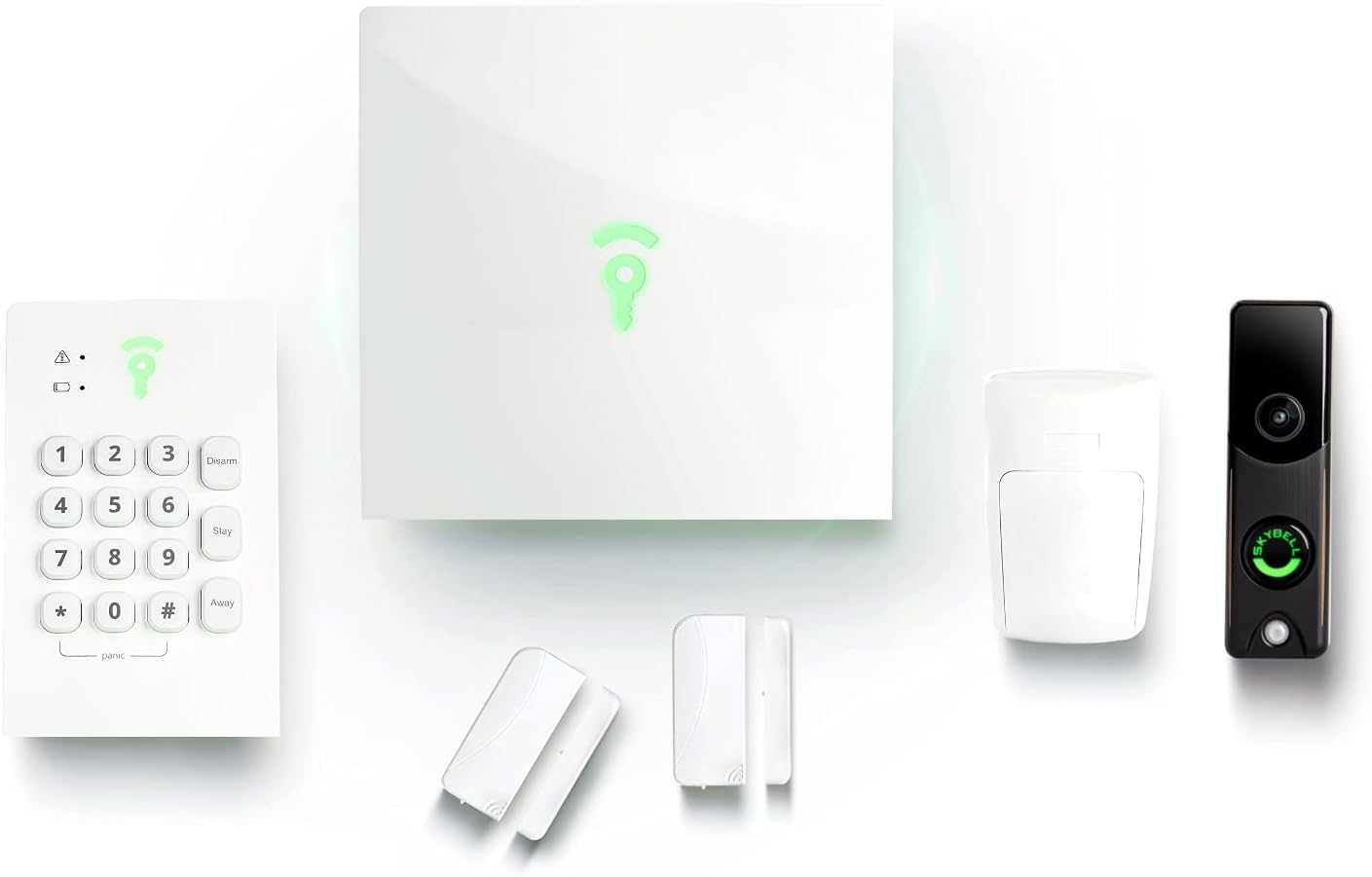 Frontpoint Home Security System | Bunker Package - 9 Piece Security Kit Includes Indoor and Doorbell Camera | 24/7 Professional Monitoring | Compatible with Alexa & Google Assistant