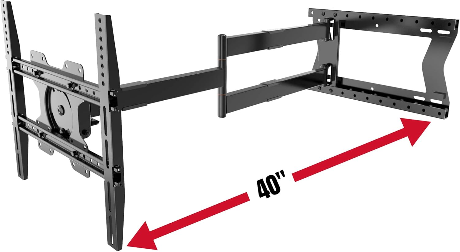 Physix 2100 Long arm TV Wall Mount for 32-75 inch Screens Extra Long Extension up to 40 inch Heavy-Duty TV Mount Holds up to 88 lbs Full-Motion, swivels up to 180° Max. VESA 400x400, black (LONG 2100)