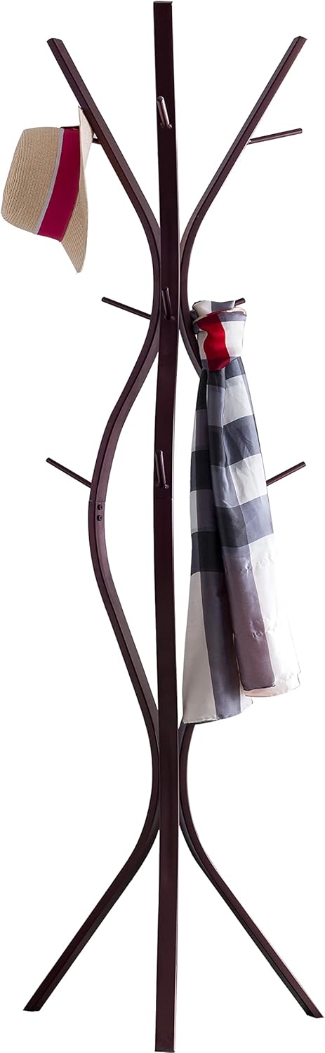 KB Designs Coat Freestanding 12 Hook Coat & Hat Rack Stand, Bronze Metal Pack of 2