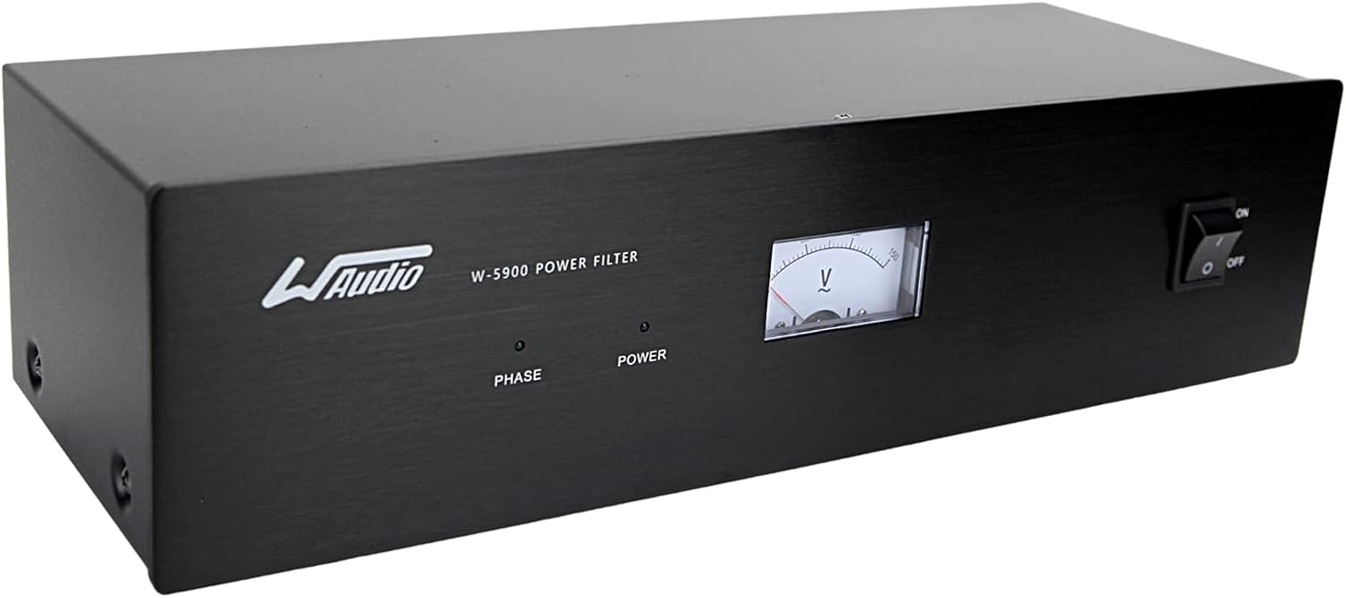 WAudio AC Noise Power Conditioner - Mains Purifier Audio Video Noise Filter Surge Protector with US Standard Sockets (Silver)