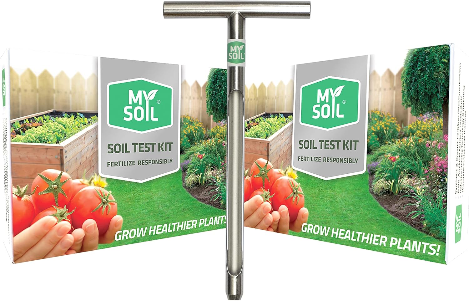 MySoil - Soil Test Kit PRO Pack | Grow The Best Lawn & Garden | Complete & Accurate Nutrient and pH Analysis with Recommendations Tailored to Your Soil and Plant Needs | 2 Test Kits + 1 Soil Probe