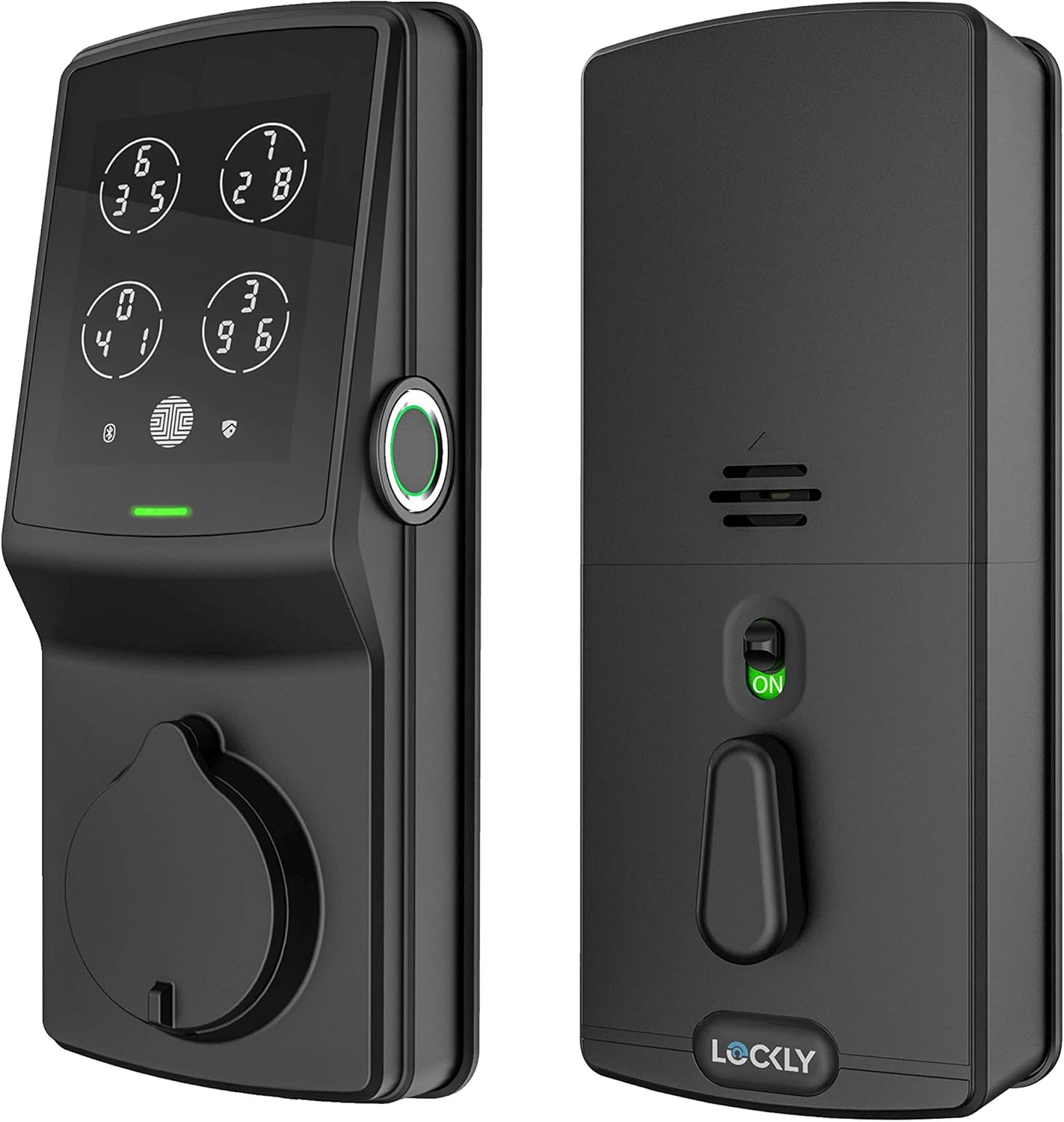 LOCKLY PGD628FMB Secure Plus Latch - Smart Door Lock with Bluetooth, Biometric Fingerprint and Digital Keypad, Matte Black