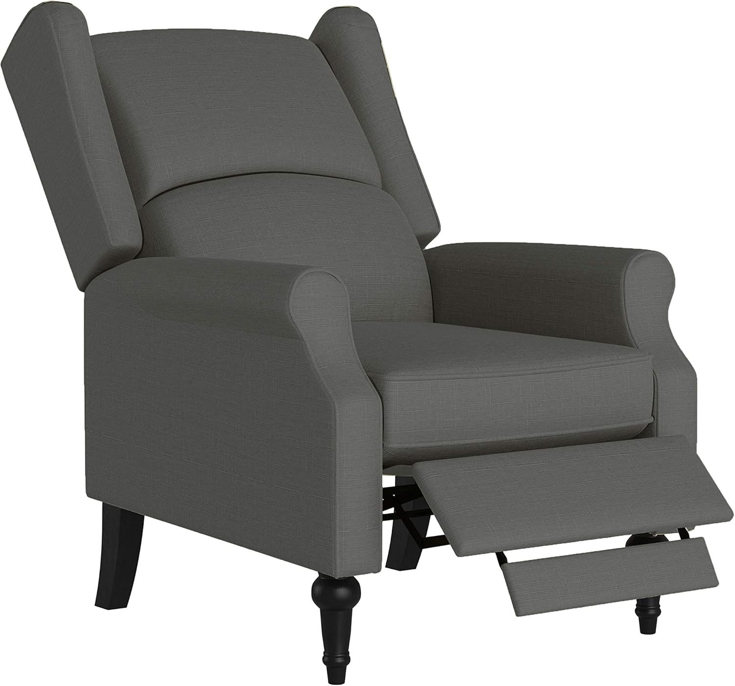 Domesis Hodgkins Wingback Pushback Recliner, Gold Modern Tulip Print