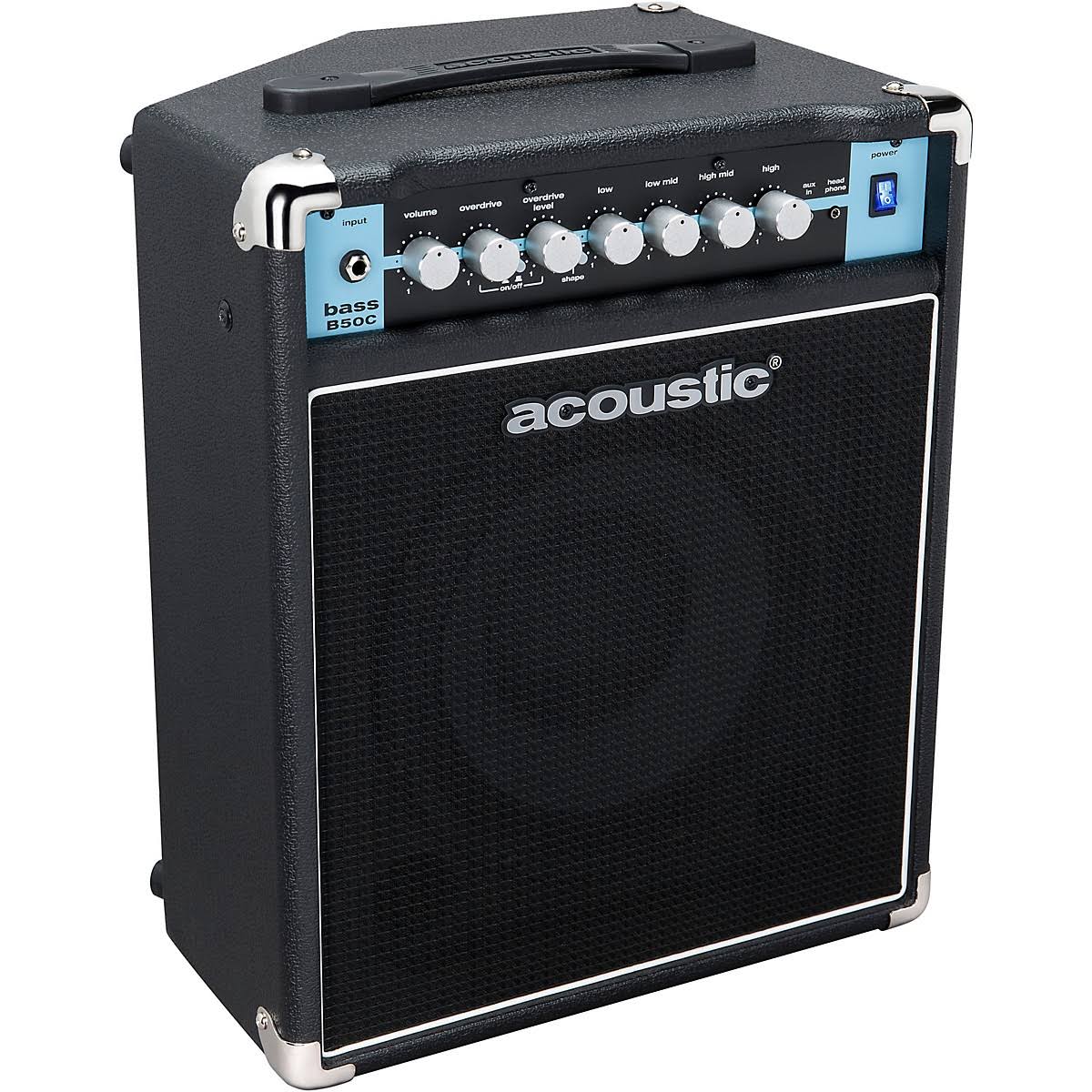 Acoustic B50C 1x10 50W Bass Combo with Tilt-Back Cab Black