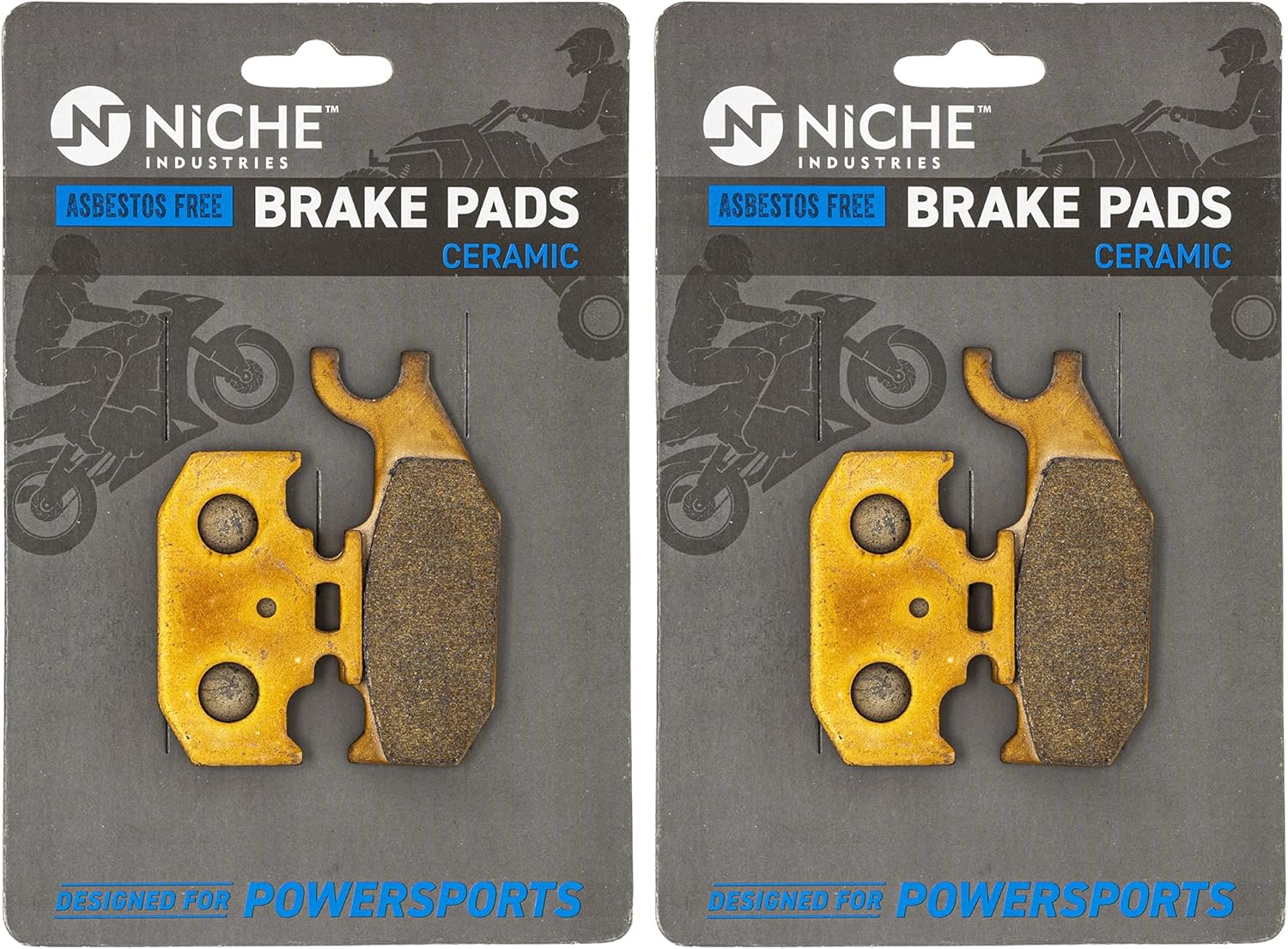 NICHE Ceramic Front/Rear Left hand Brake Pad Set for Can-Am 705600398 705600014 2 Pack