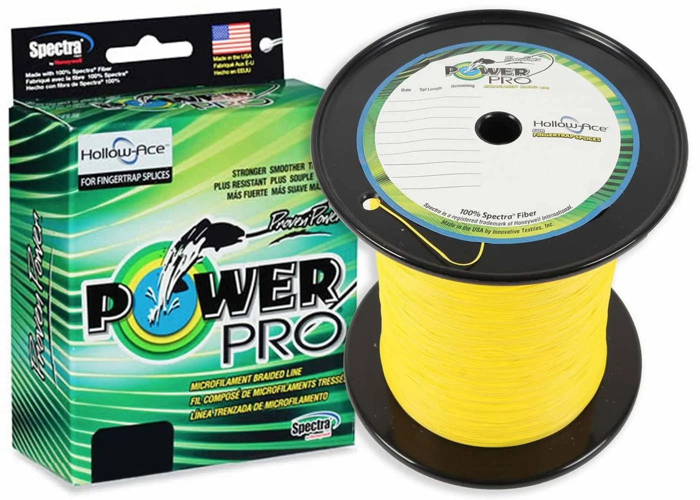PowerPro Hollow Ace 100LB/3000YD Yellow Fishing Line