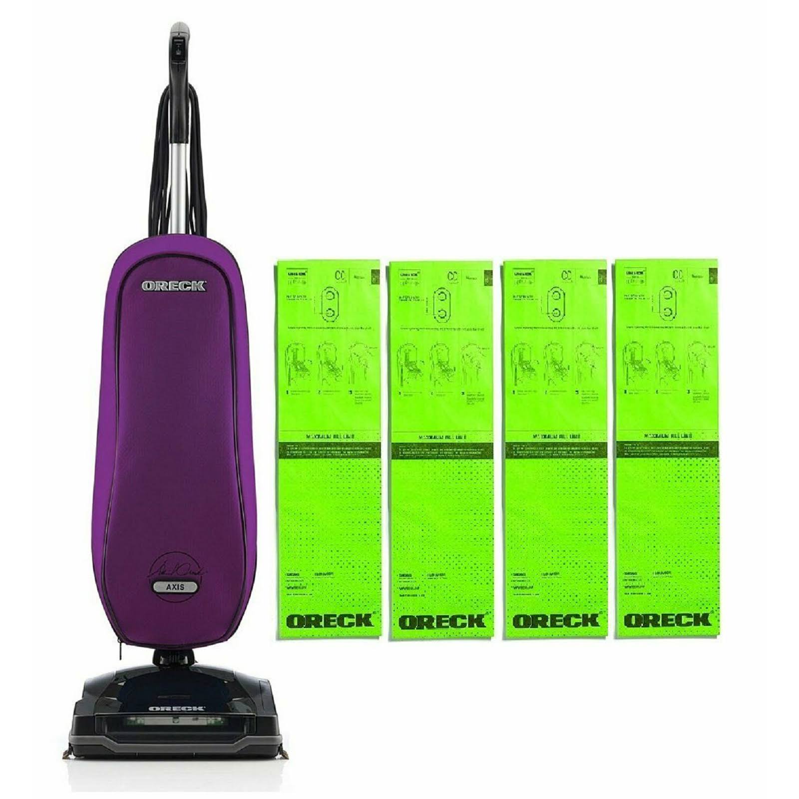 Oreck Upright Vacuum Cleaner Axis with 4 Hypo Filter Bags Bundle - 3 Year Warranty - 2 Tune UPS