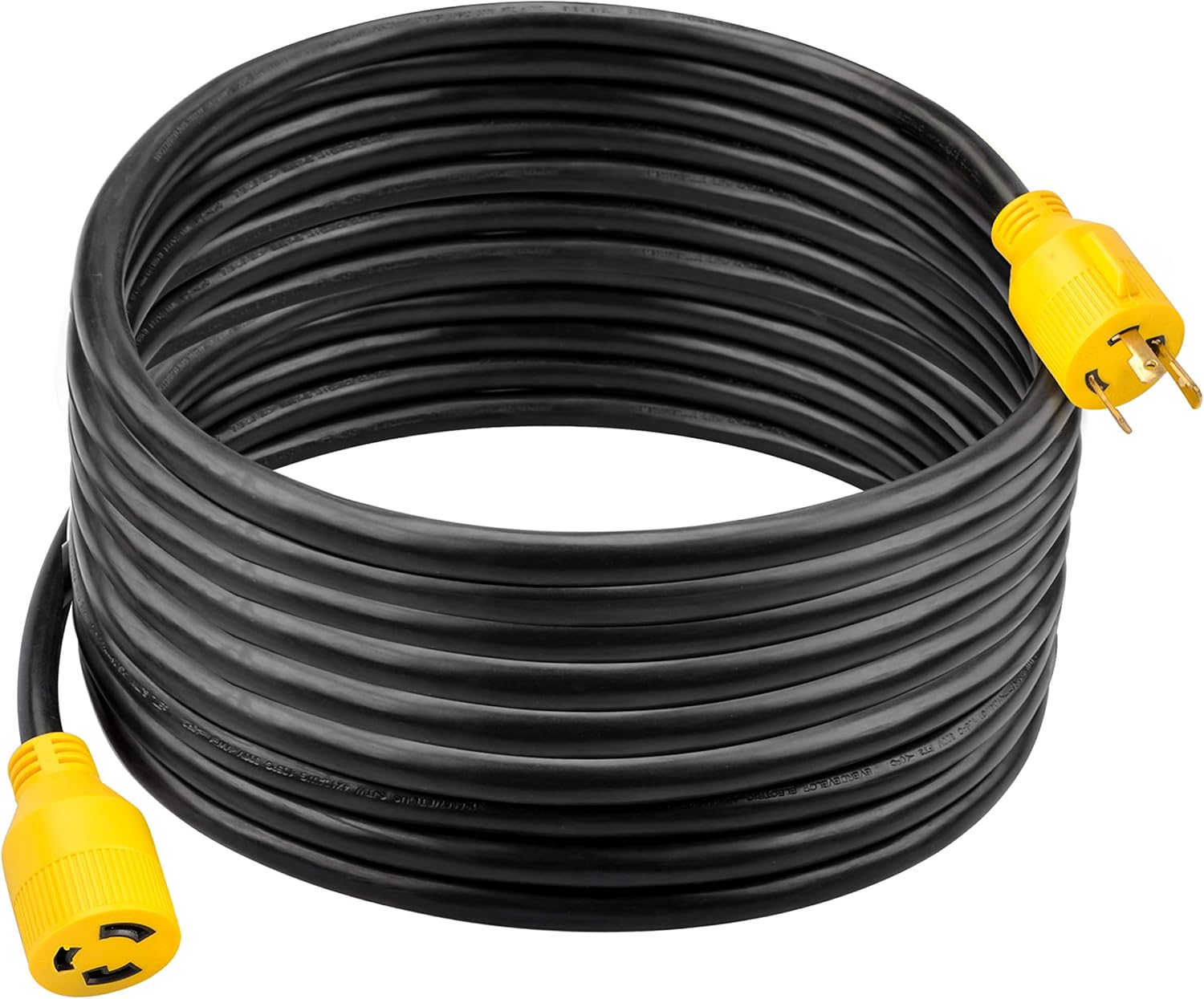 RVMATE 3 Prong 30 Amp Generator Extension Cord 100 Feet, NEMA L5-30P/L5-30R 125V SJTW Jacket