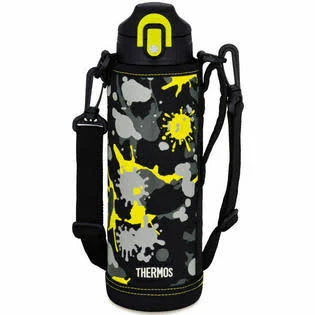 Thermos Water Bottle Vacuum Insulated 2-Way Bottle 1 Liter FHO-1001WF BK-PT