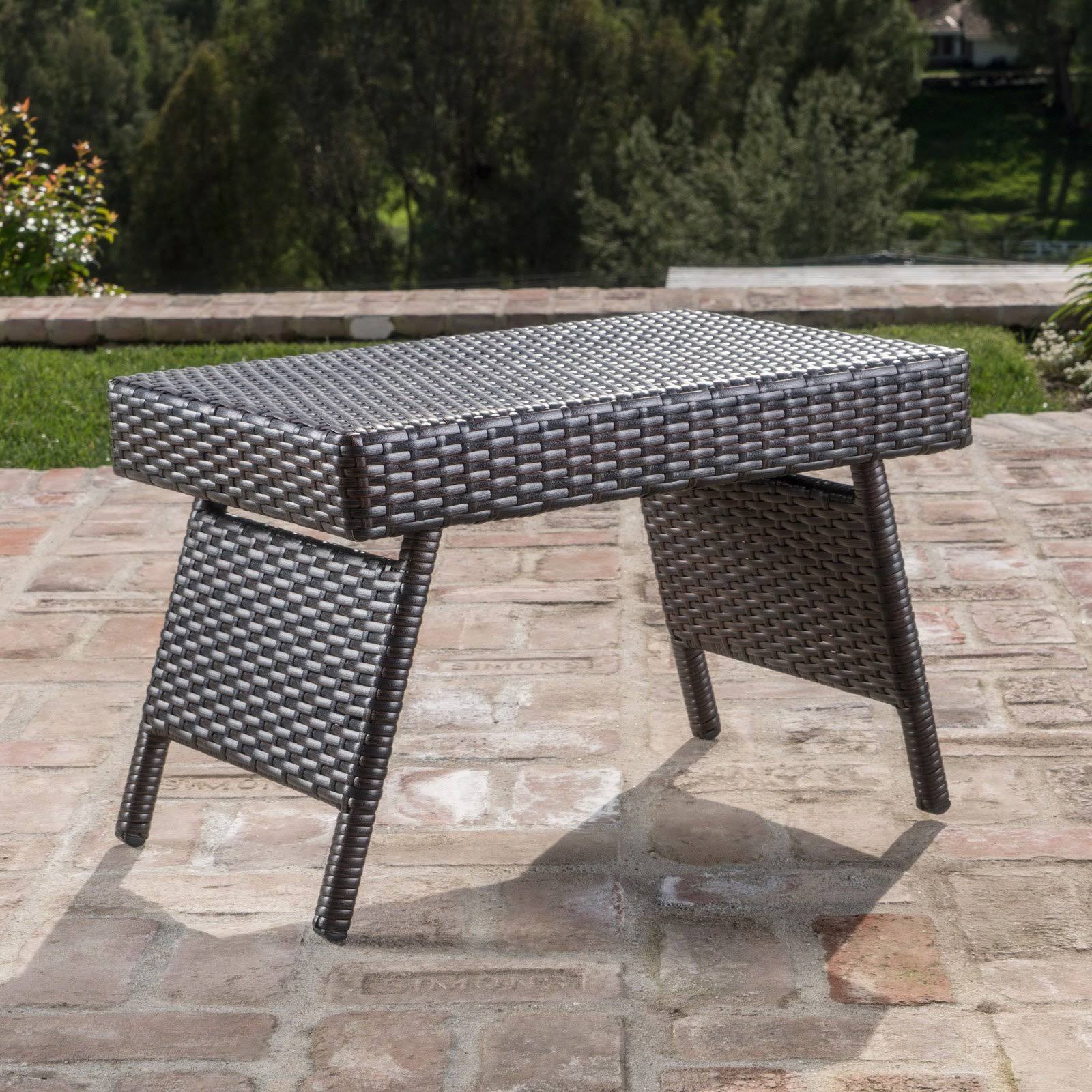 Christopher Knight Home Thira Outdoor Aluminum Wicker Accent Table by, Brown