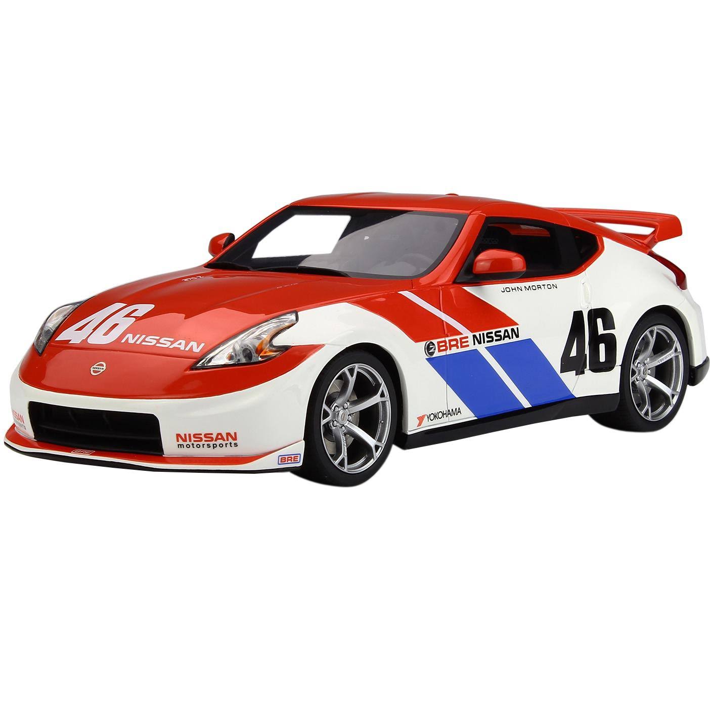 2010 Nissan 370Z Coupe #46 Brock Racing Enterprises (BRE) 40th Anniversary Edition 1/18 Model by GT Spirit for Acme