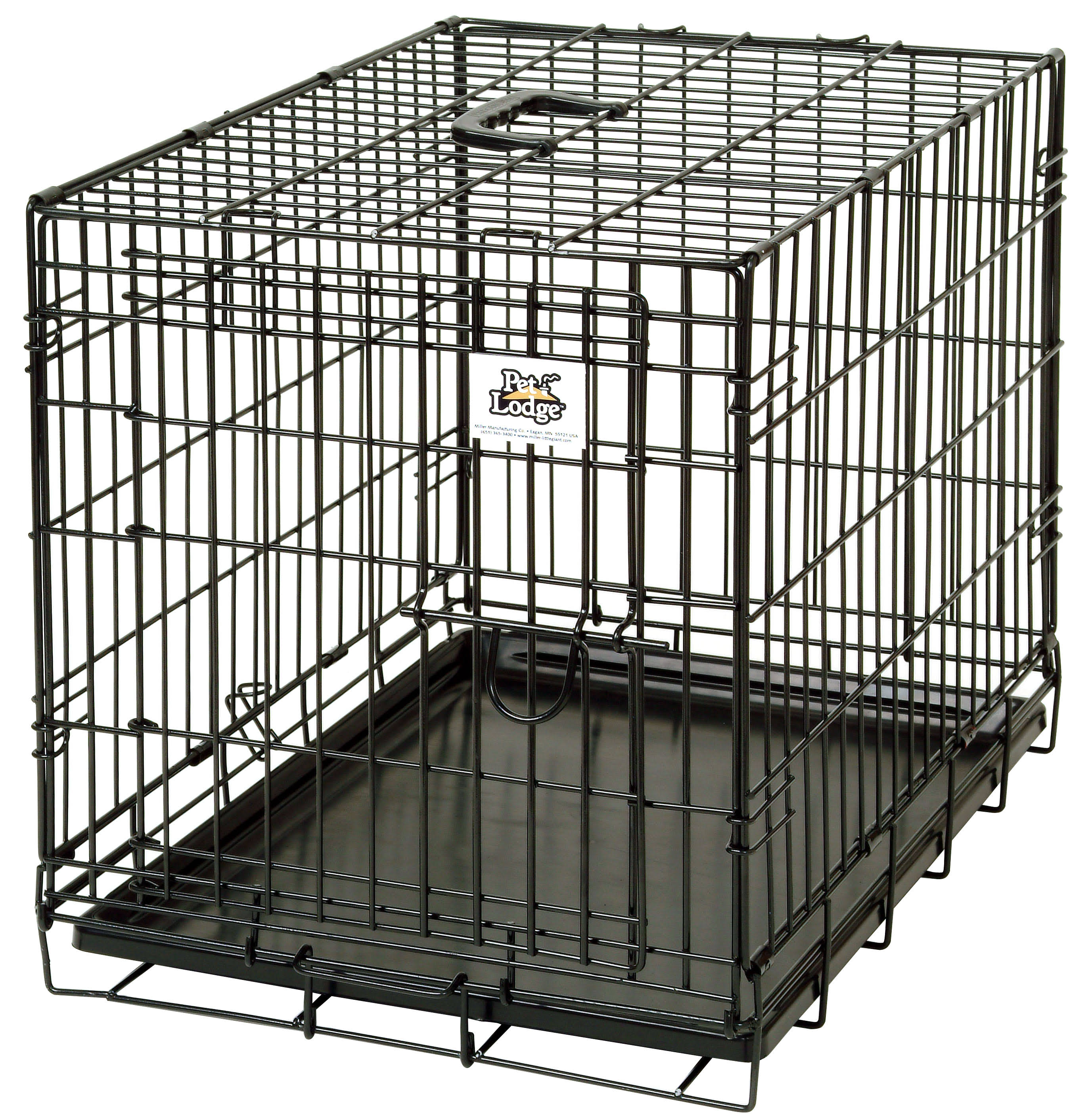Pet Lodge Black Double Door Wire Pet Crate
