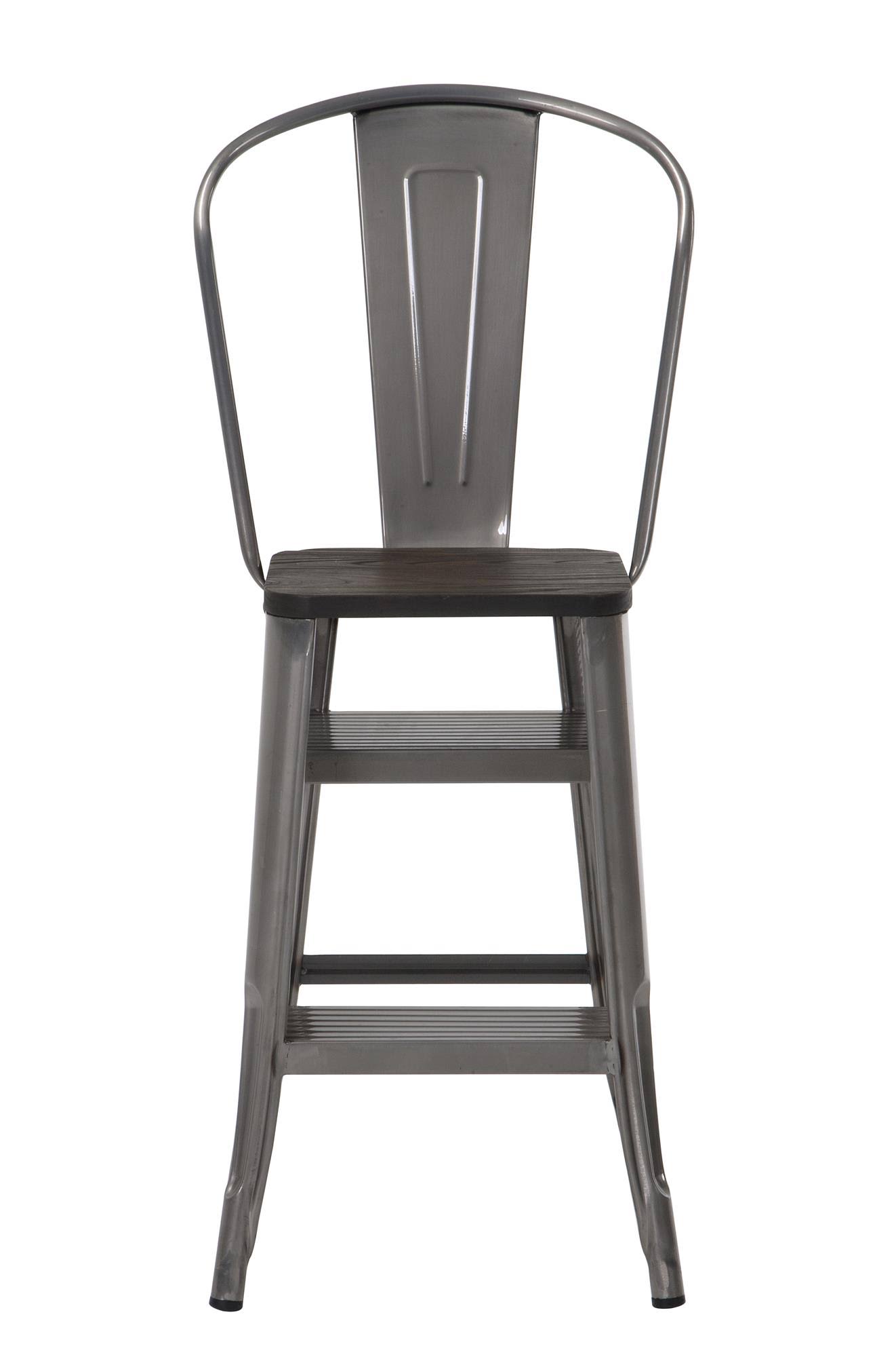 Cosco Luxor Stool with Steps, Antique Gun Metal, 1-Pack