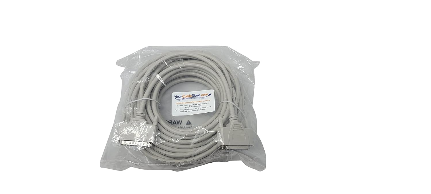 Your Cable Store 50 Foot DB25 25 Pin Serial Port Cable Male/Female RS232 Pack of 2