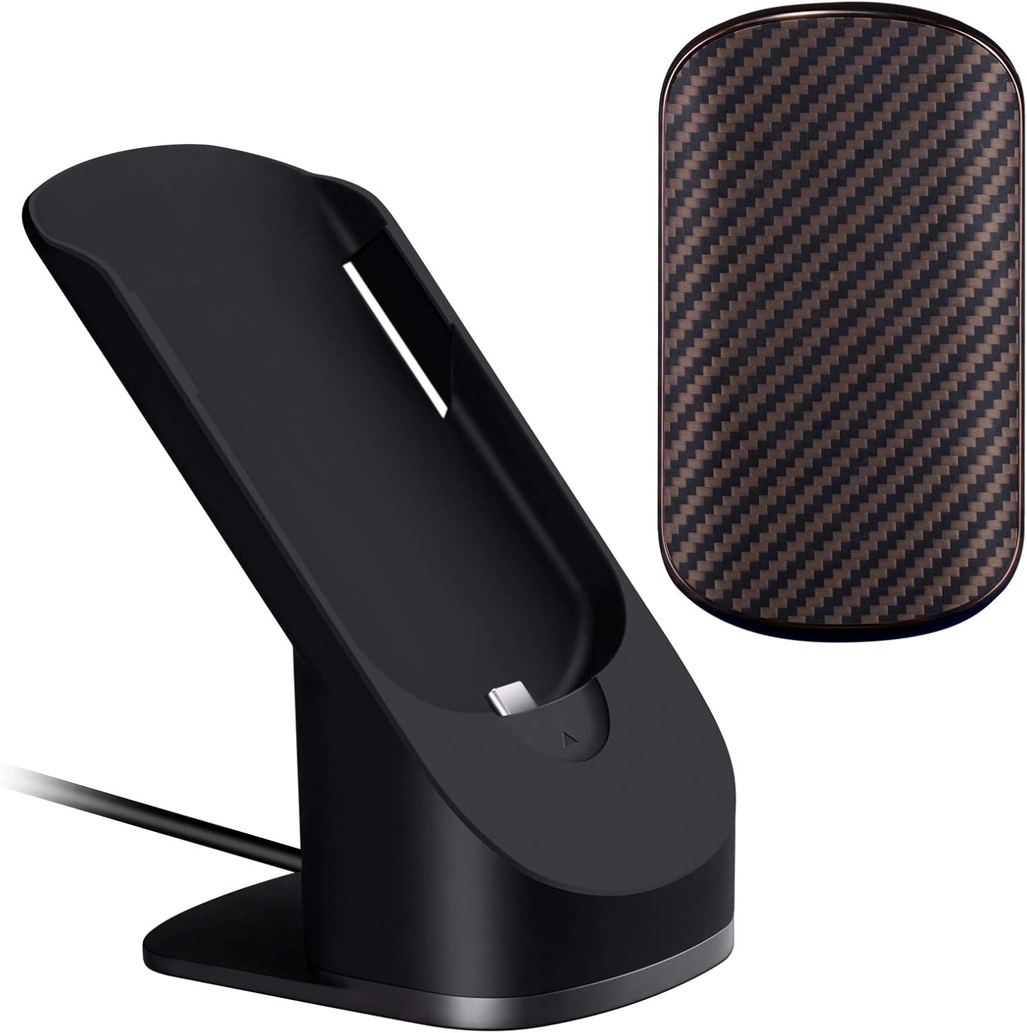 PITAKA 2 in 1 Magnetic Wireless Power Bank and Charging Dock MagEZ Juice 2 Portable Phone Charger Power Bank for Cell Phones & Qi-Enabled Devices - Black/Blue(Twill)