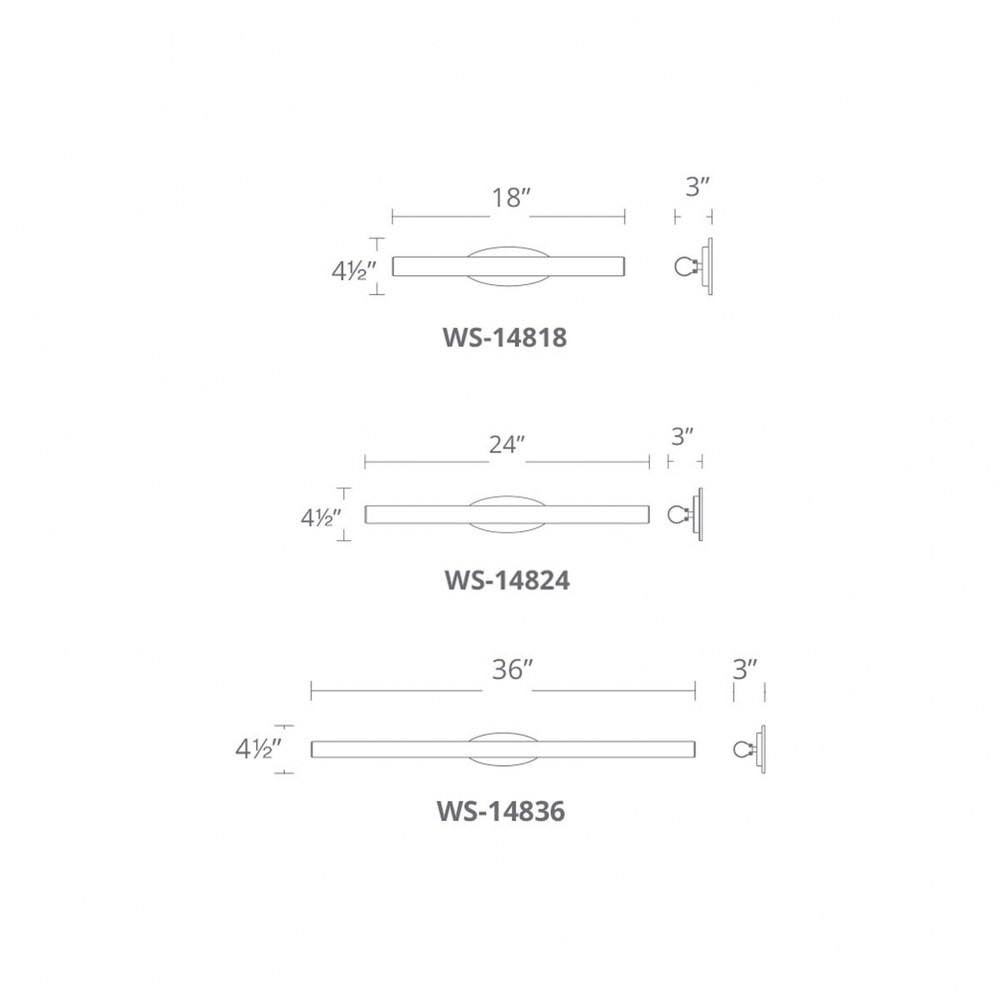 Modern Forms WS-14818 Mini Loft 18x22 LED Bath Light Black