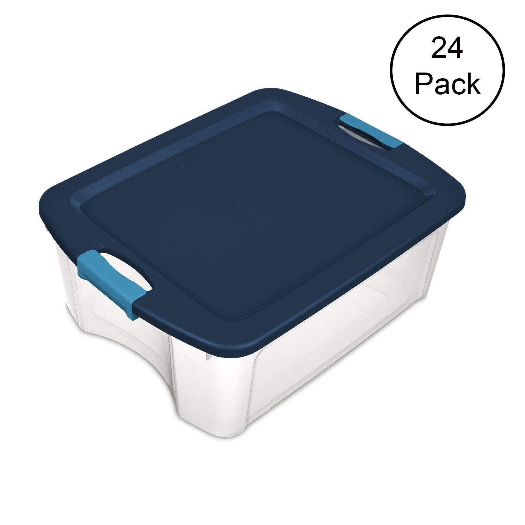 Single Sterilite 12 Gallon Latch and Carry Storage Tote Box Container (24 Pack)