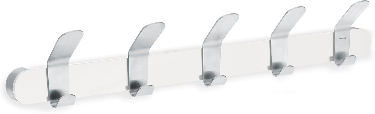 Blomus Coat Rack, 5 Hook, White Pack of 2