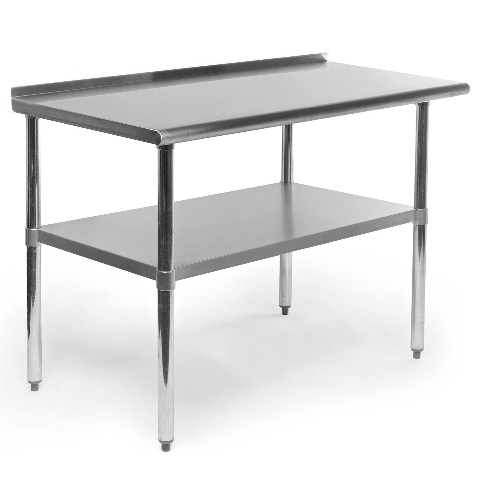 GRIDMANN NSF Stainless Steel Commercial Kitchen Prep u0026 Work Table w/ Backsplash - 30 in. x 72 in.