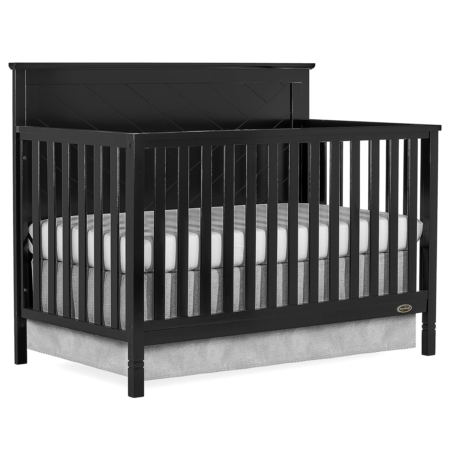 Dream On Me Skyline 5 In 1 Convertible Crib In Black , 54x38x44 Inch (Pack of 1)