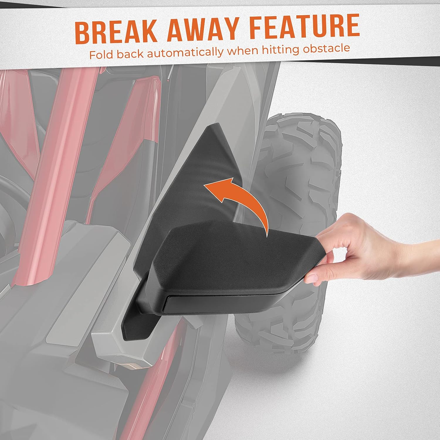 Maverick X3 Mirrors, Kemimoto X3 Side Door Mirrors Compatible with Can-Am Maverick X3/ X3 MAX 2022-2017 Adjustable Folding Rear View Convex X3 Side Mirrors Replace #715004236