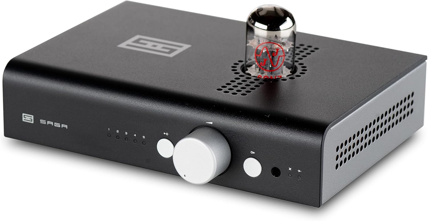 Schiit Saga Plus Active Passive Tube Hybrid Preamp with Remote Control (Black)