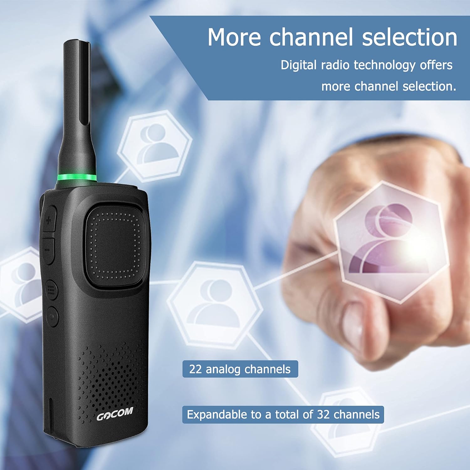 GOCOM Radio Business Analog Walkie-Talkie, Rechargeable Amateur Two-Way Radio GA80 6 Pack