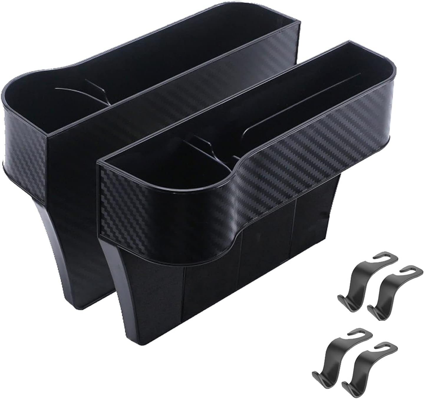 Car Seat Gap Filler, Pack of 2 Car Seat Gap Organizer, Multifunctional, with Hole Can be Used to Organize The USB Cable Car Storage Accessories Give 4 Seat Hooks Pack of 2