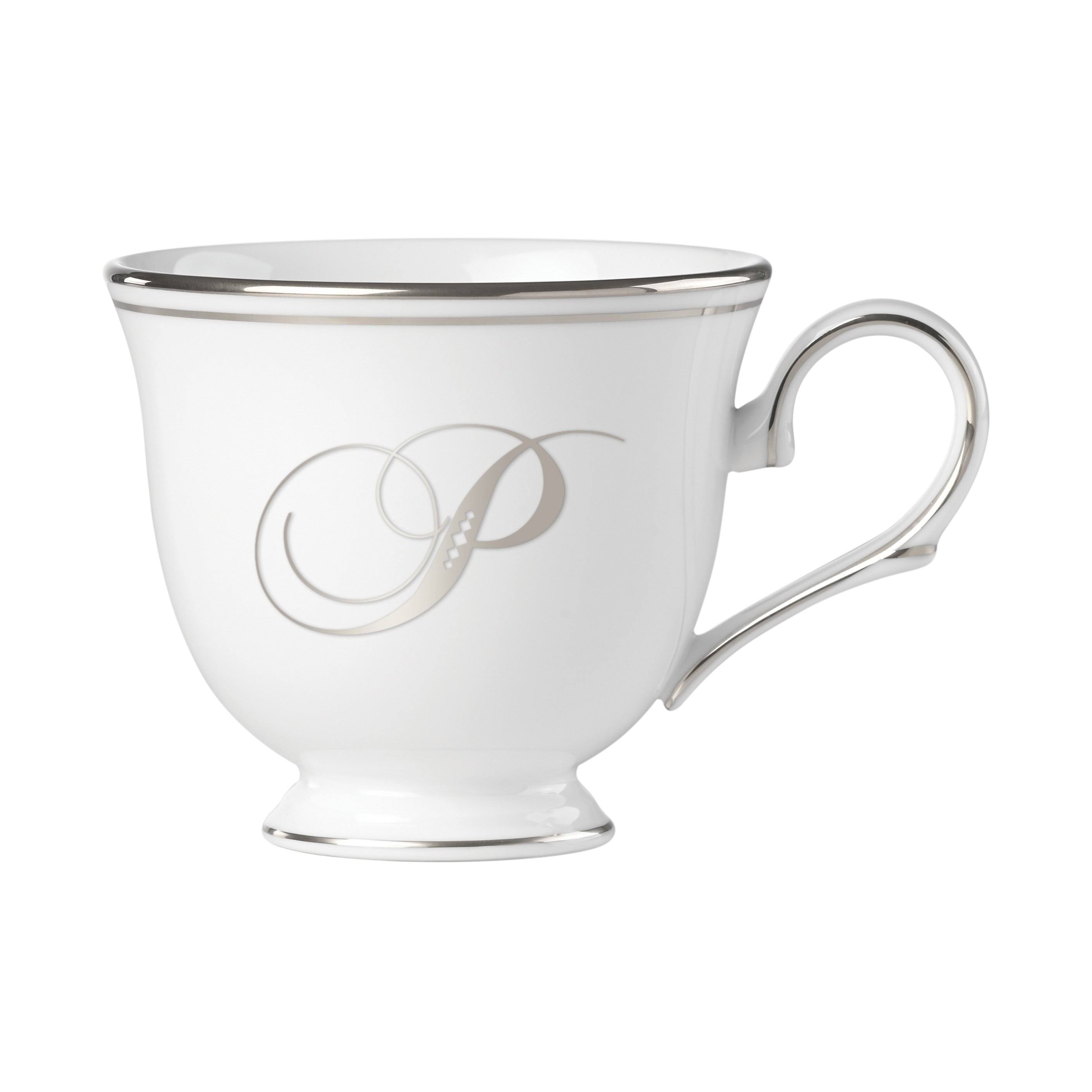 Federal Platinum Monogram Script Teacup - P by Lenox