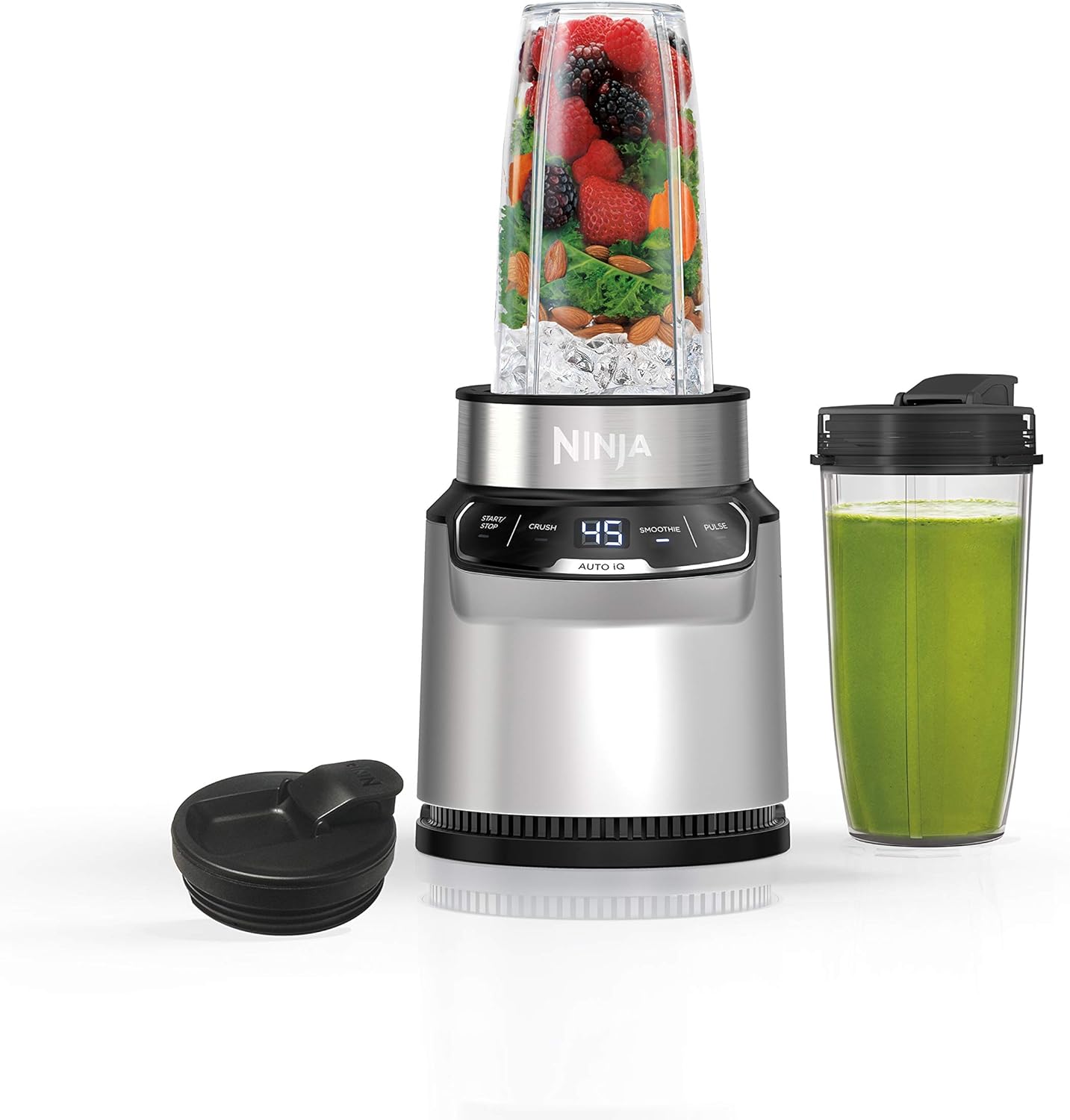 Ninja (BN401) Nutri Pro with Auto-iQ, 1100-Peak-Watt, Personal Blender, Cloud Silver Pack of 2