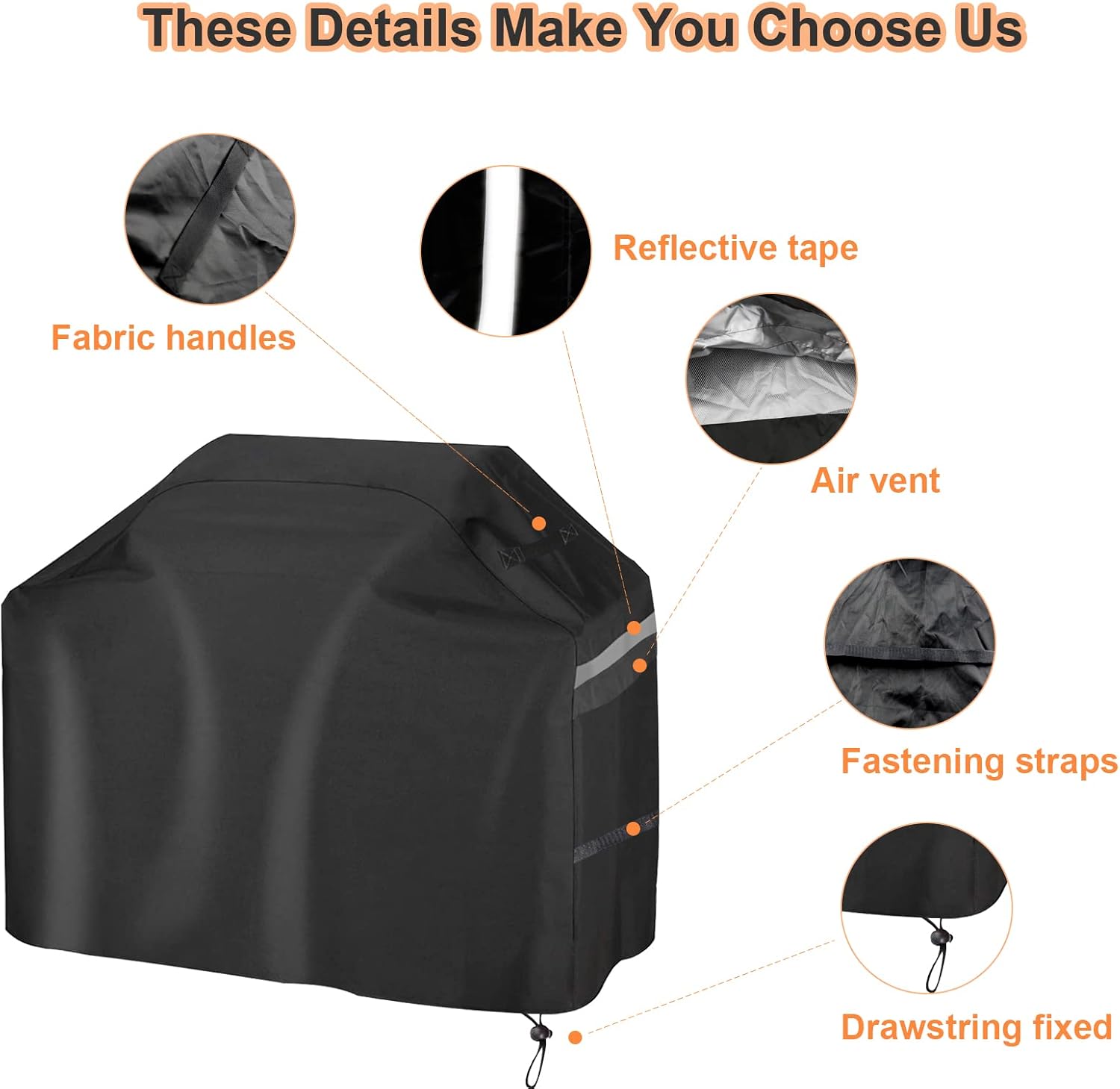 Adofect 72 Inch BBQ Grill Cover 600D Heavy Duty Waterproof Barbecue Gas Grill Cover, Fade Resistant UV Resistant Grill Cover Fits for Nexgrill Char-Broil Weber Brinkmann Weber and More Pack of 2