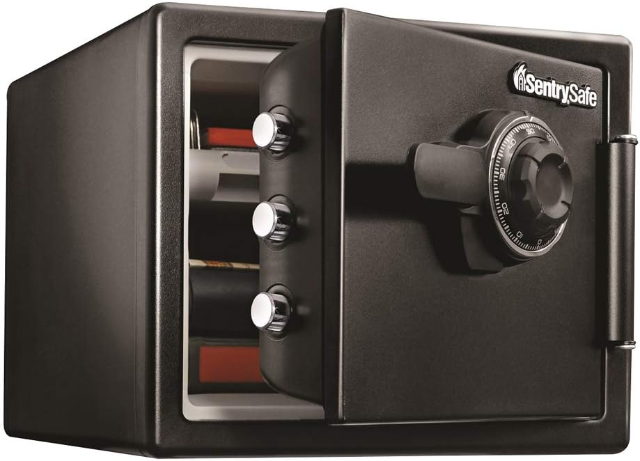 SentrySafe SFW082CTB Fireproof Safe and Waterproof Safe with Dial Combination 0.82 Cubic Feet Black