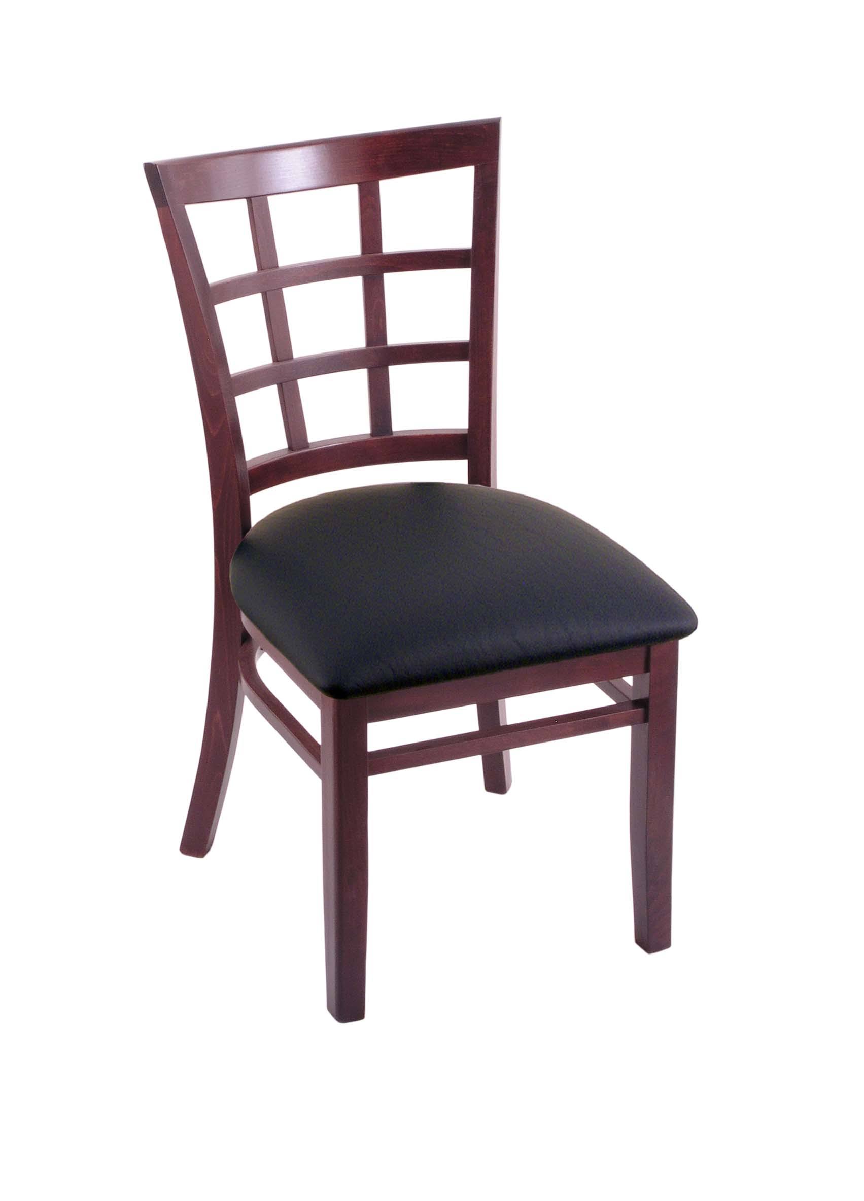 Holland Bar Stool 3130 18x22 Chair with Black Vinyl Seat Dark Cherry