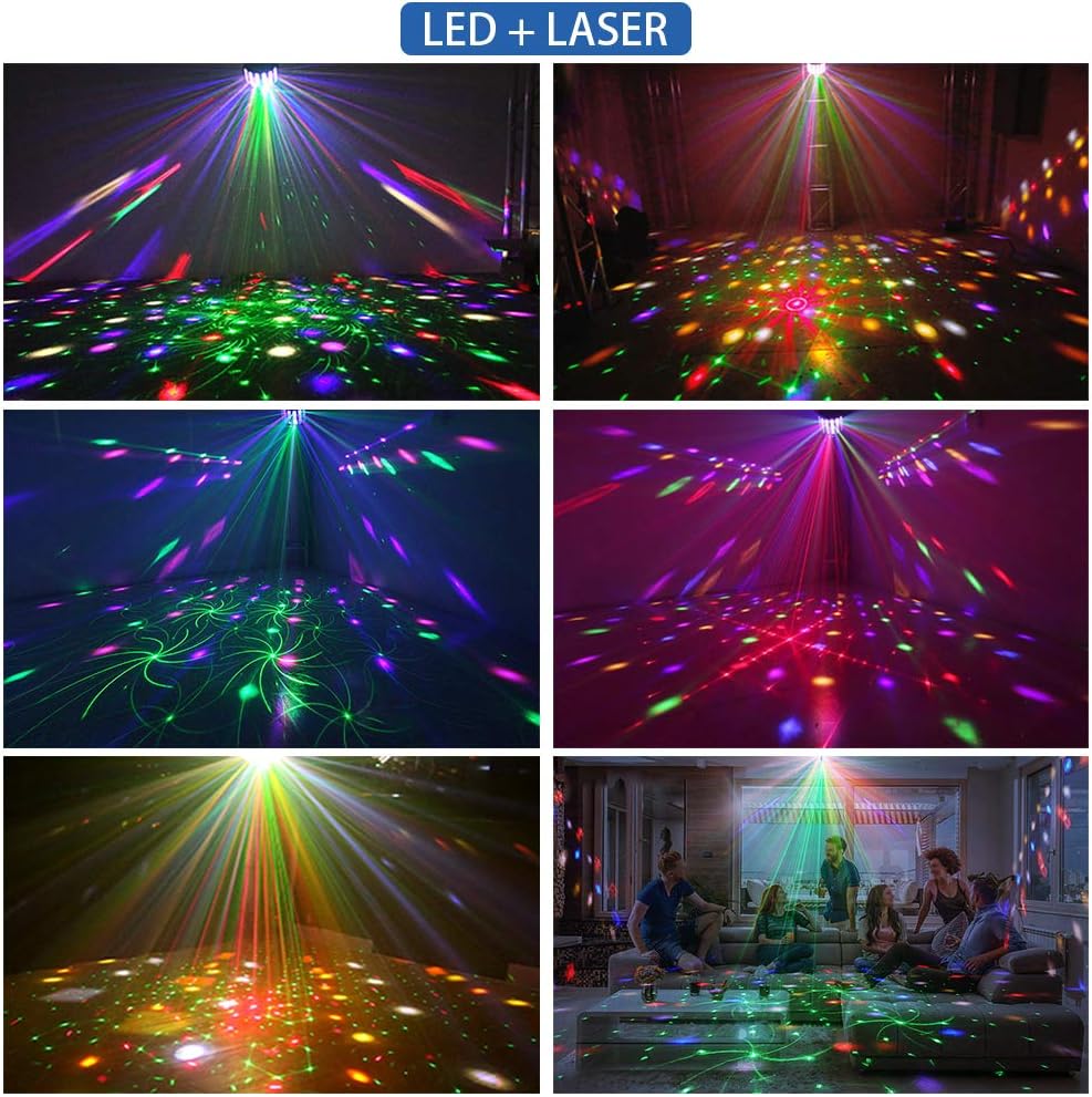 Stage Lights Derby Lights Party Lights XinChen DJ Lights Sound Music Activated Strobe Effect Mini Stage Light Projection lamp 3Modes DMX512 Disco Dance Party Show Wedding Birthday Christmas
