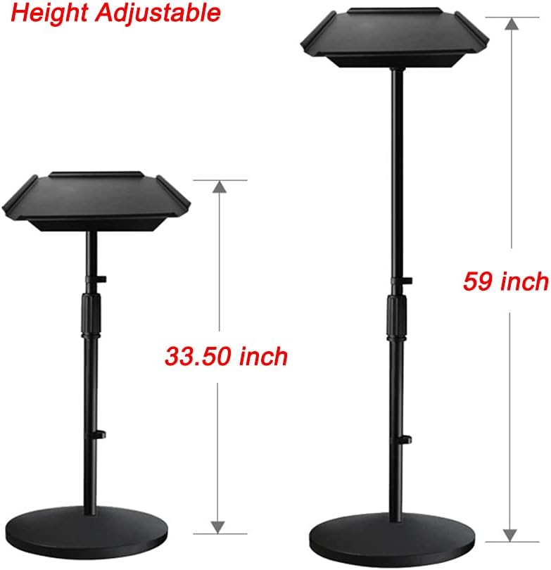 Bimiti Projector Stand Universal Laptop Floor Stand with Adjustable Height 33.5 to 59 Inches, Computer, Book, DJ Equipment Holder for Stage or Studio Use Pack of 2