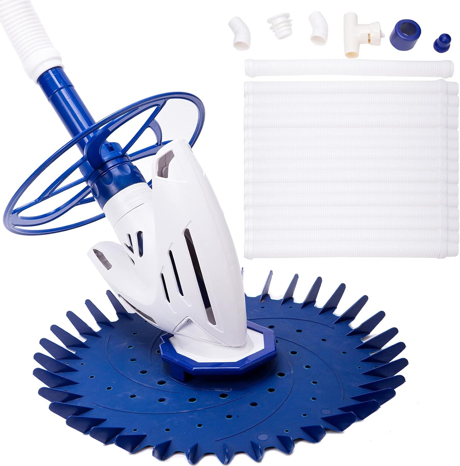 YSMJ Upgraded Automatic Pool Cleaner Swimming Pool Vacuum Cleaner for Above Ground In-ground Pool Powerful Suction Pool Sweeper with 16 Hoses Low Noise Easy Assemble