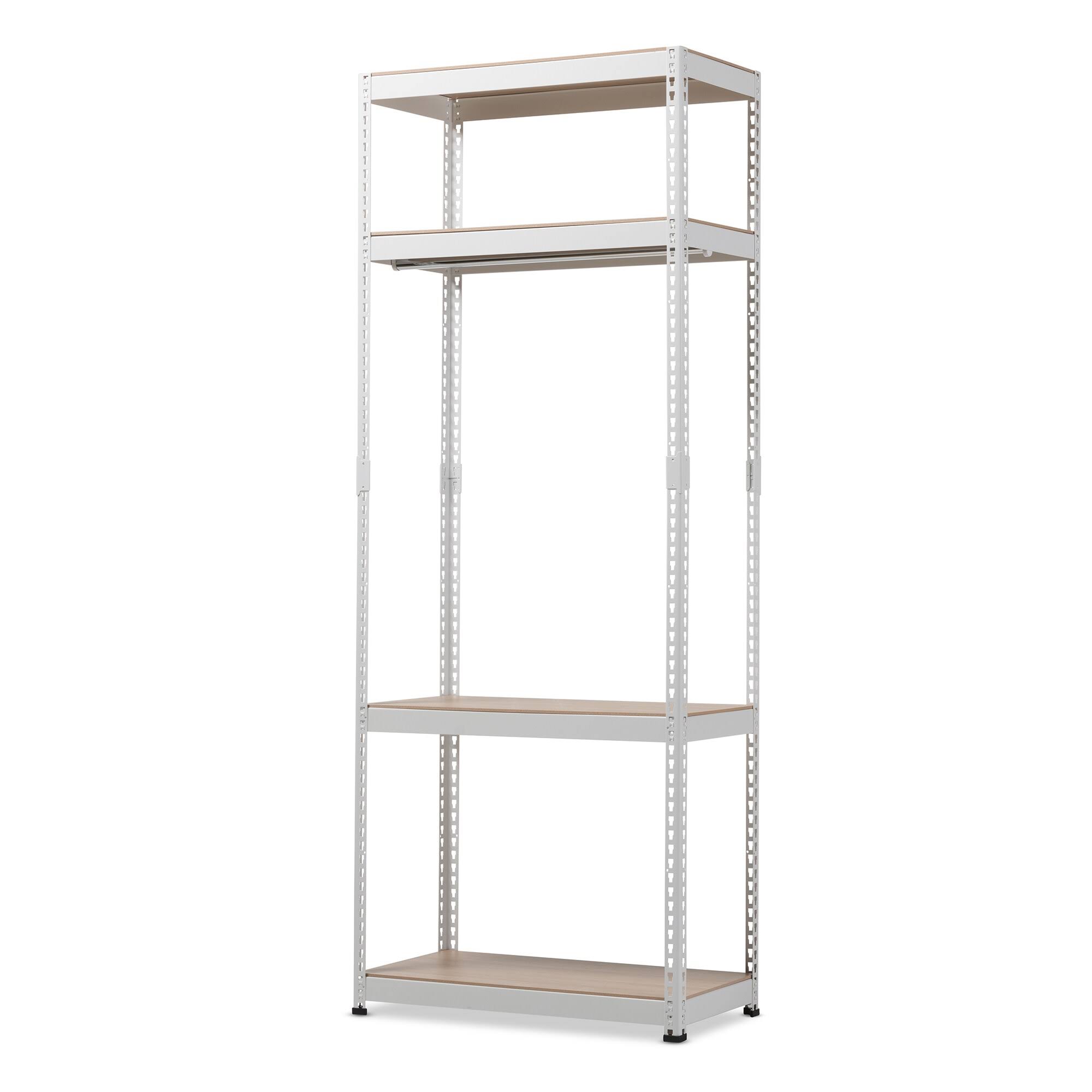 Baxton Studio Metal 4-Shelf Closet Storage Racking Organizer by, White