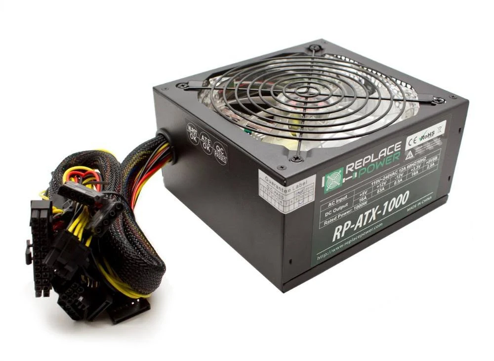 Replace Power 1000 Watt ATX Power Supply Blue LED