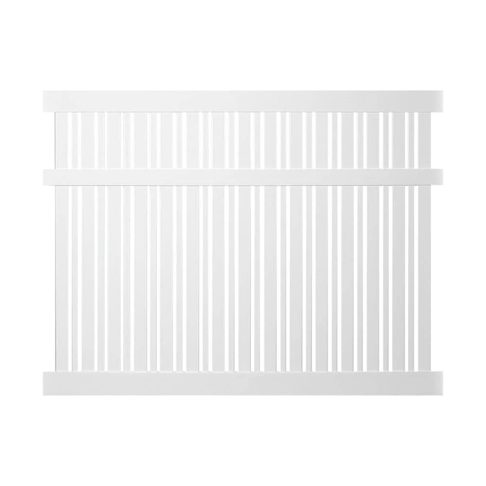 Weatherables Davenport 6 ft. H x 8 ft. W White Vinyl Semi-Privacy Fence Panel Kit