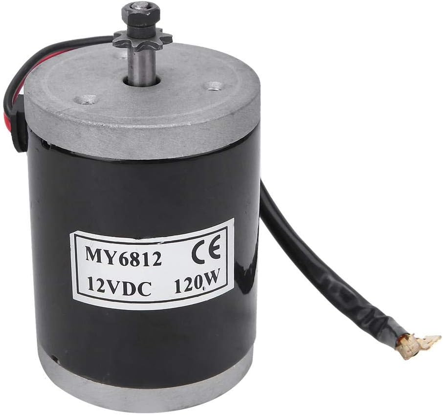 Brushed Motor, MY6812 12V 120W High Speed Small Brush Motor with Belt Pulley Electric Scooter E Bike Accessory