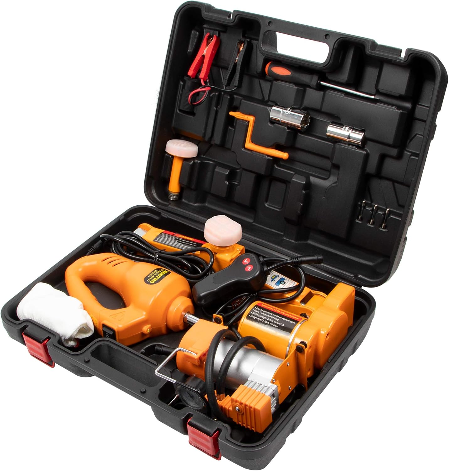 BEETRO 3 Ton Electric Car Jack with Electric Wrench and Inflator Pump,DC 12V Electric Scissor Jack Lift with Rubber Pads, Portable Electric Jack for Car Sedan and SUV Lifting Range 5.5 -16.54 inch