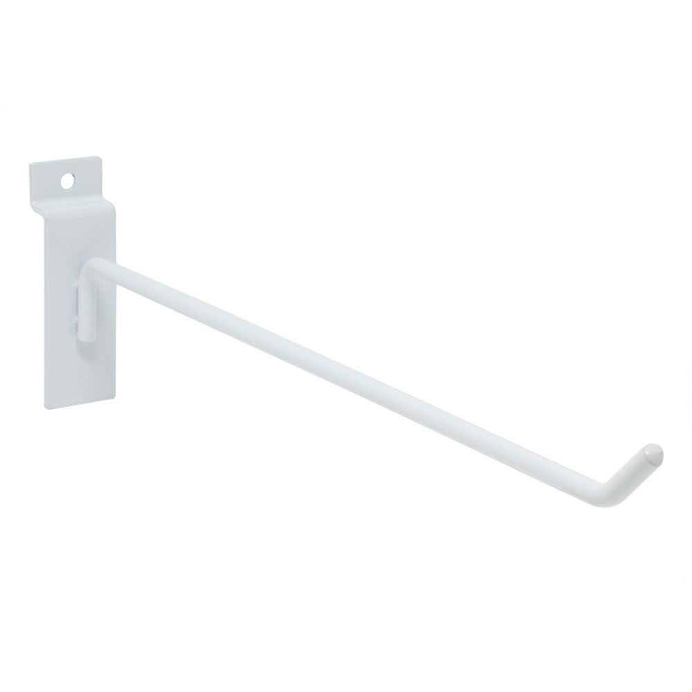 12 in. L x 1/4 in. Wire Slatwall Hook, White (100-Pack) A01836