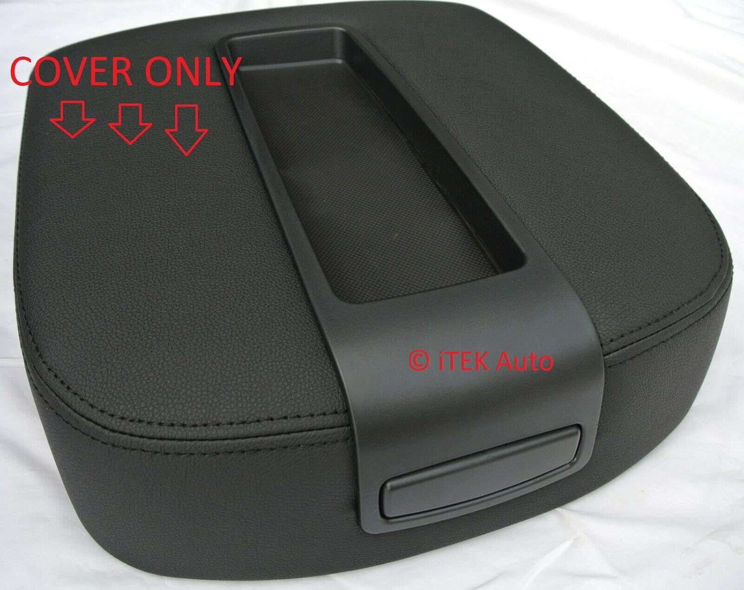 ITEK AUTO Cover Skin ONLY Center Console Storage TOP LID ARMREST Black FITS 2007-2013 Silverado Sierra Tahoe Avalanche Suburban