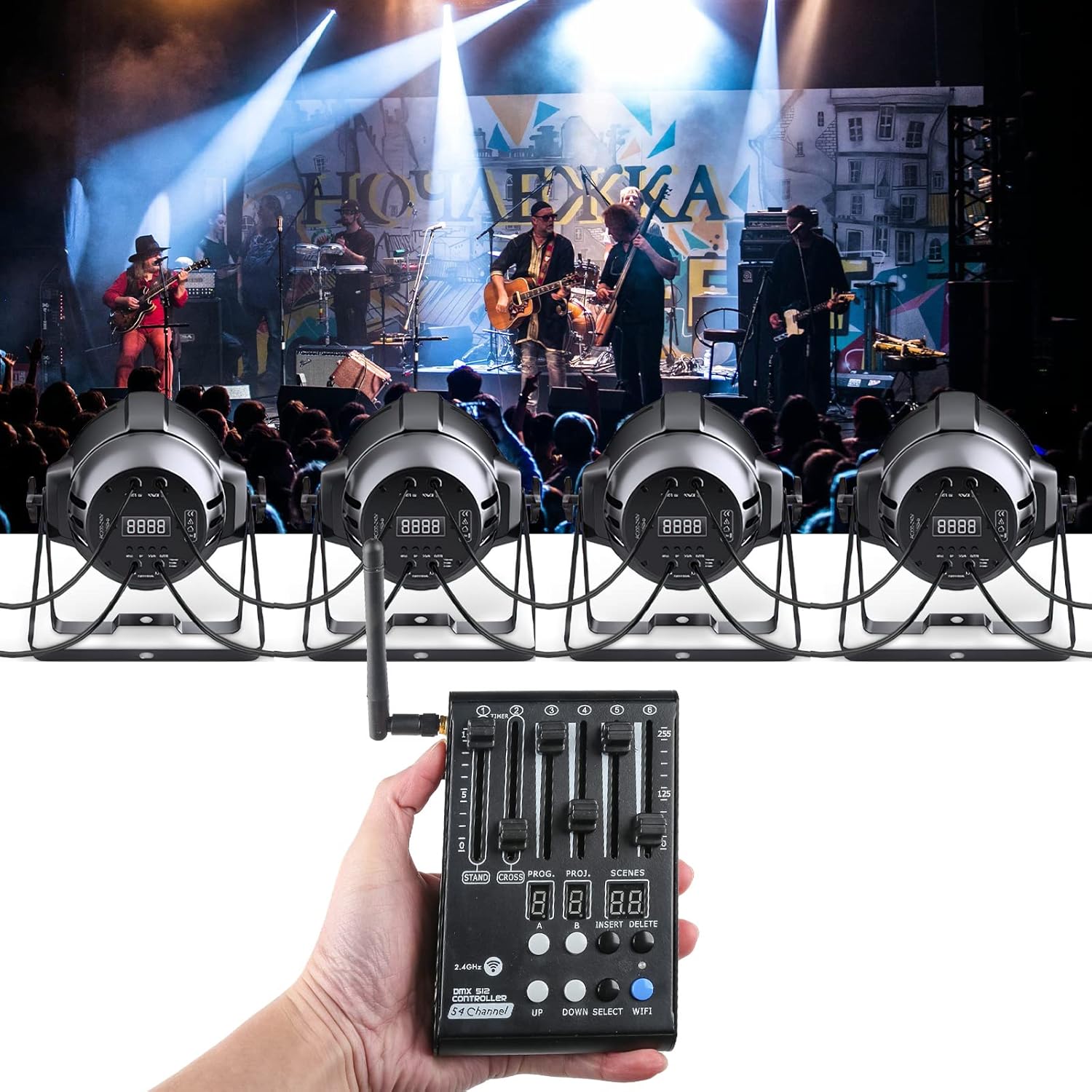 MAD OWL 54 Channel Mini Portable DMX 512 Light Controller DJ Disco Stage Light Console DMX 512 Light Controller Pack of 2