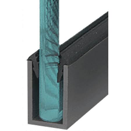 CRL WU2BLSL Black Powder Coat Wet Glaze 2x22 Deep U-Channel 120x22 Stock Length