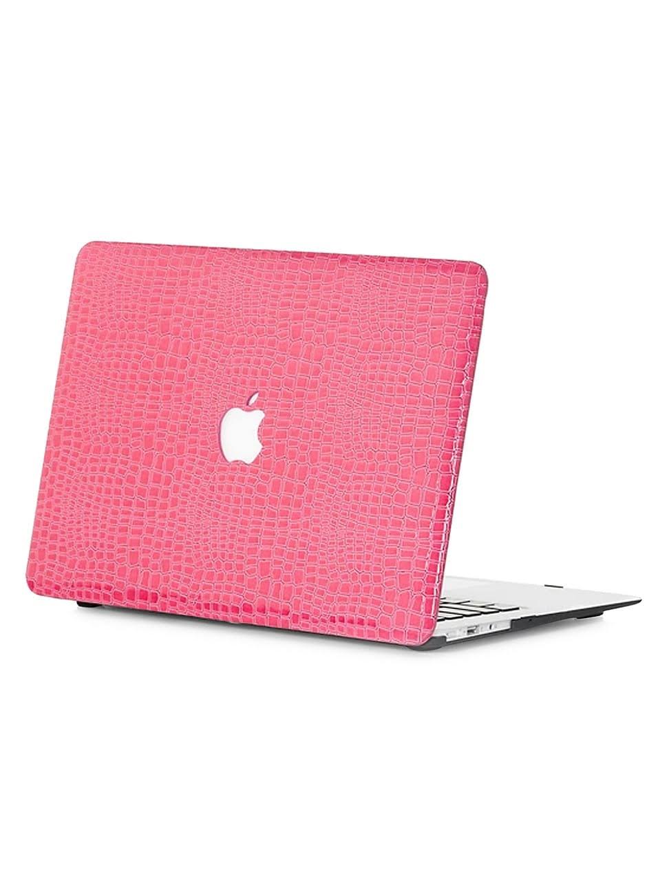 Chic Geeks Faux Crocodile MacBook Case - Pink