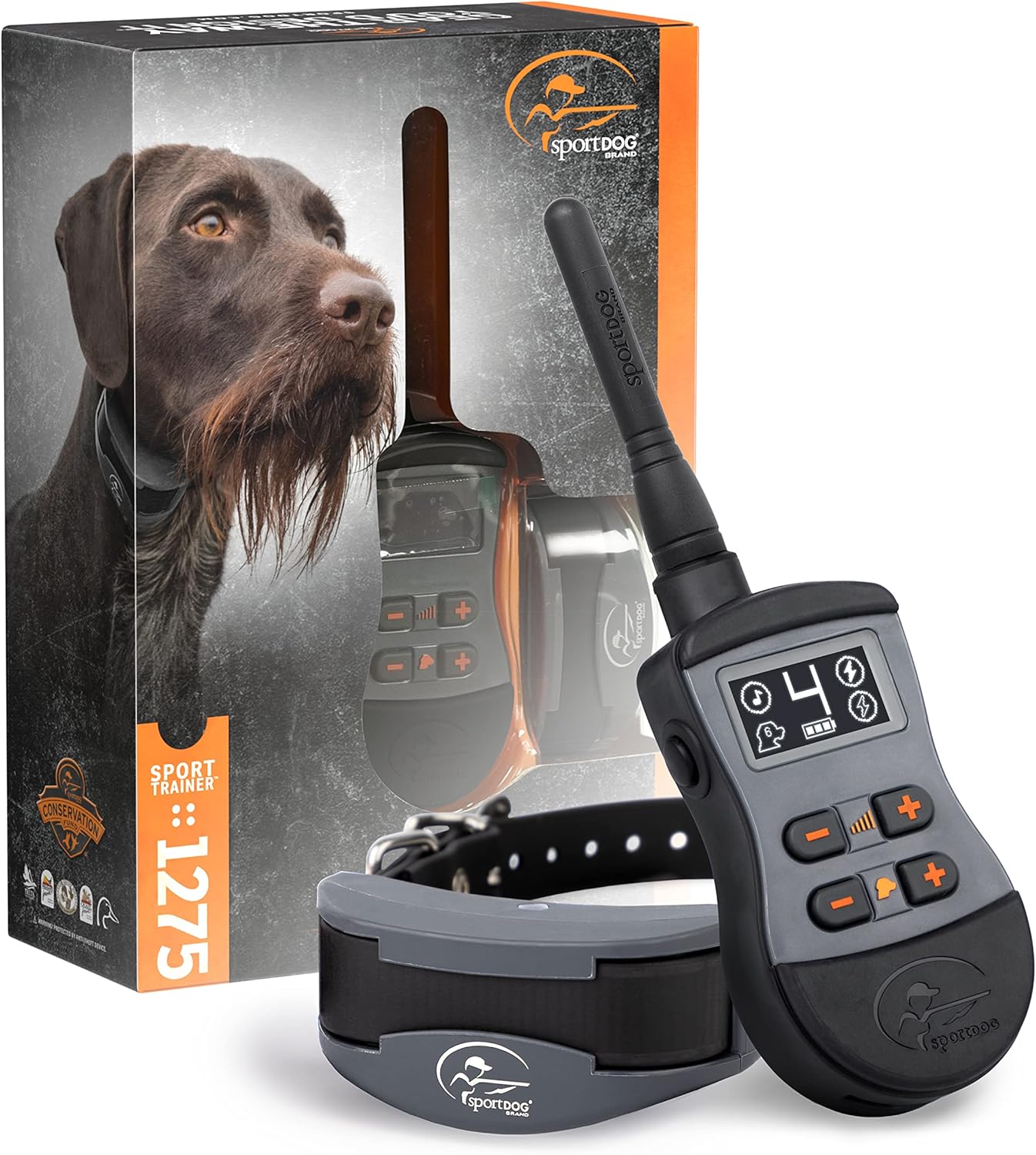SportDOG Brand SportTrainer 1275 Remote Trainer - Bright, Easy to Read OLED Screen - 3/4 Mile Range - Waterproof, Rechargeable Dog Training Collar with Tone, Vibration, and Static, Black