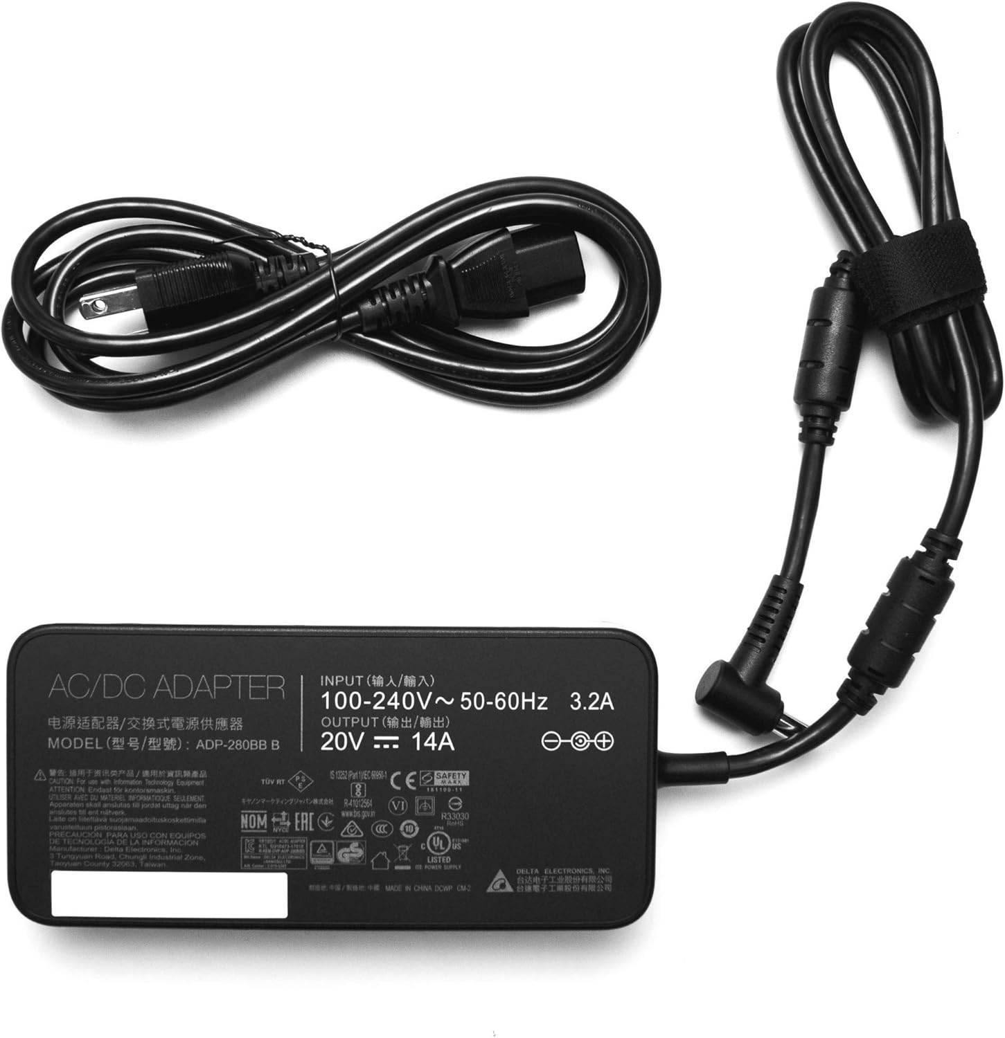 Genuine 280W AC/DC Power Adapter (957-17E21P-101) for MSI GE/GL with RTX 2070/RTX 2080 Laptops