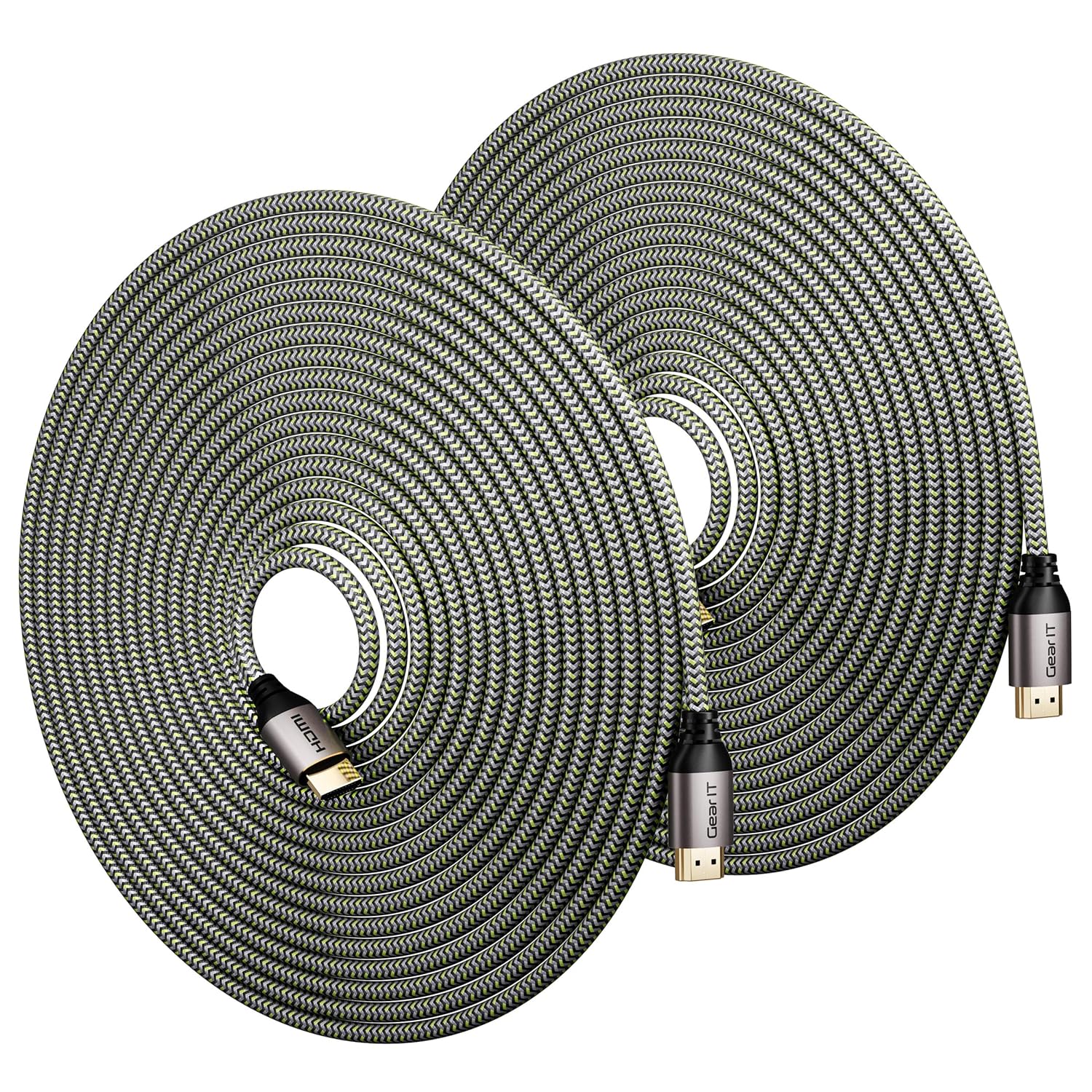 GearIT HDMI Cable (10-Pack / 6.6ft / 2m) High-Speed HDMI 2.0b, 4K 60hz, 3D, ARC, HDCP 2.2, HDR, 18Gbps - Nylon Braided Cord Pack of 2